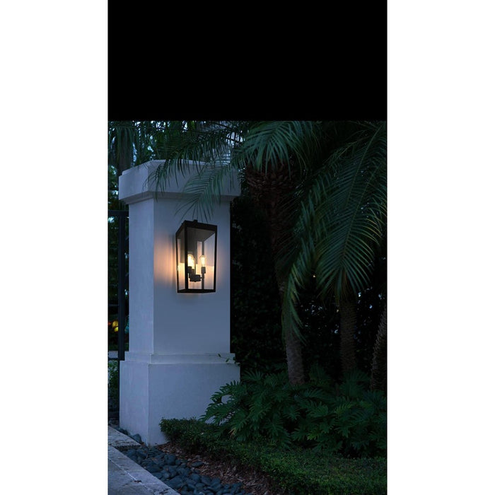 Elegant Lighting William 3 Light 12" Outdoor Wall Sconce, Black