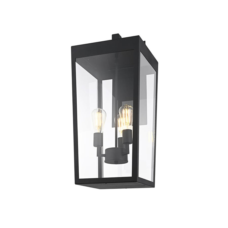 Elegant Lighting William 3 Light 12" Outdoor Wall Sconce, Black