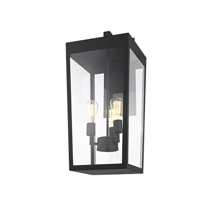 Elegant Lighting William 3 Light 12" Outdoor Wall Sconce, Black