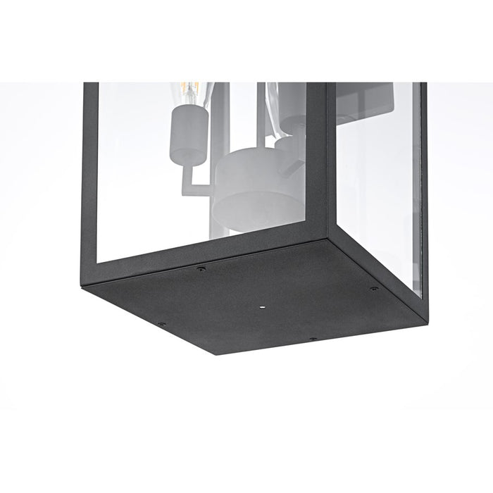 Elegant Lighting William 3 Light 12" Outdoor Wall Sconce, Black