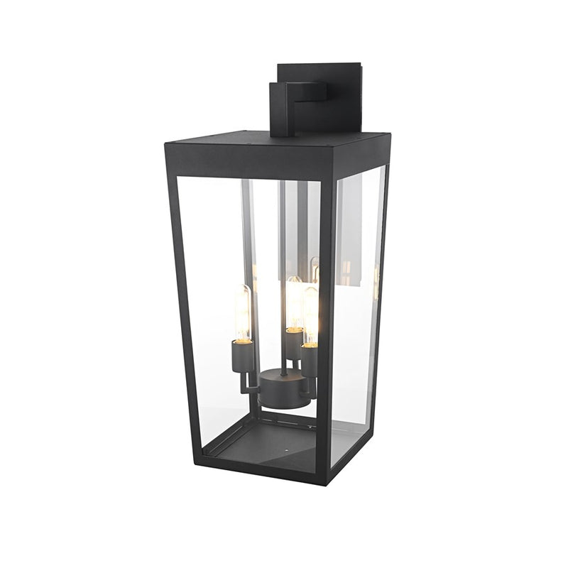 Elegant Lighting William 3 Light 12" Outdoor Wall Sconce, Black