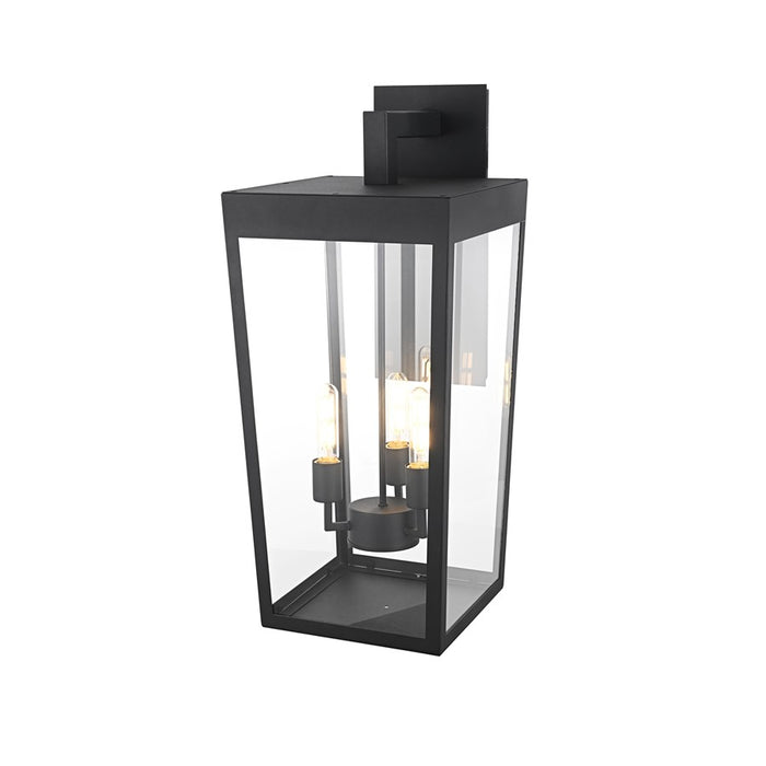 Elegant Lighting William 3 Light 12" Outdoor Wall Sconce, Black