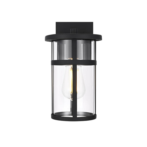 Elegant Lighting Henrik 1 Light 6" Outdoor Wall sconce, Black/Clear - OD406W11BK