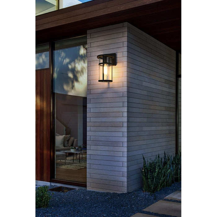 Elegant Lighting Henrik 1 Light 6" Outdoor Wall Sconce, Black/Clear