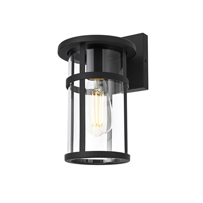 Elegant Lighting Henrik 1 Light 6" Outdoor Wall Sconce, Black/Clear