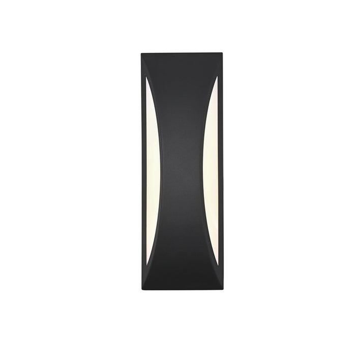 Elegant Lighting Zayn 1 Light 14" Outdoor Wall sconce, Black - OD407W14BK