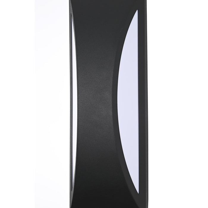 Elegant Lighting Zayn 1 Light 14" Outdoor Wall Sconce, Black