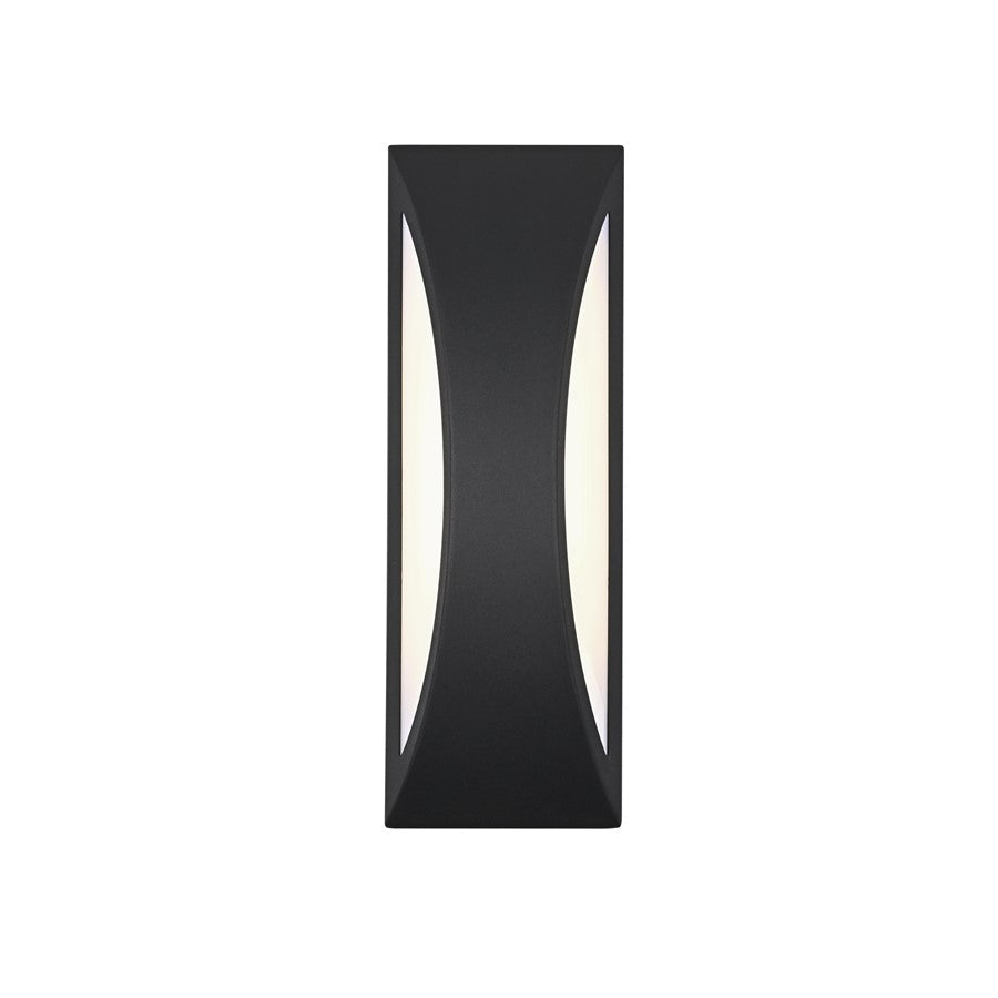 Elegant Lighting Zayn 1 Light 18" Outdoor Wall sconce, Black - OD407W18BK
