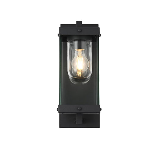 Elegant Lighting Keaton 1Lt 15" Outdoor Wall sconce, Black/Clear - OD409W15BK