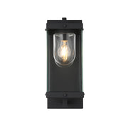 Elegant Lighting Keaton 1Lt 17" Outdoor Wall sconce, Black/Clear - OD409W17BK