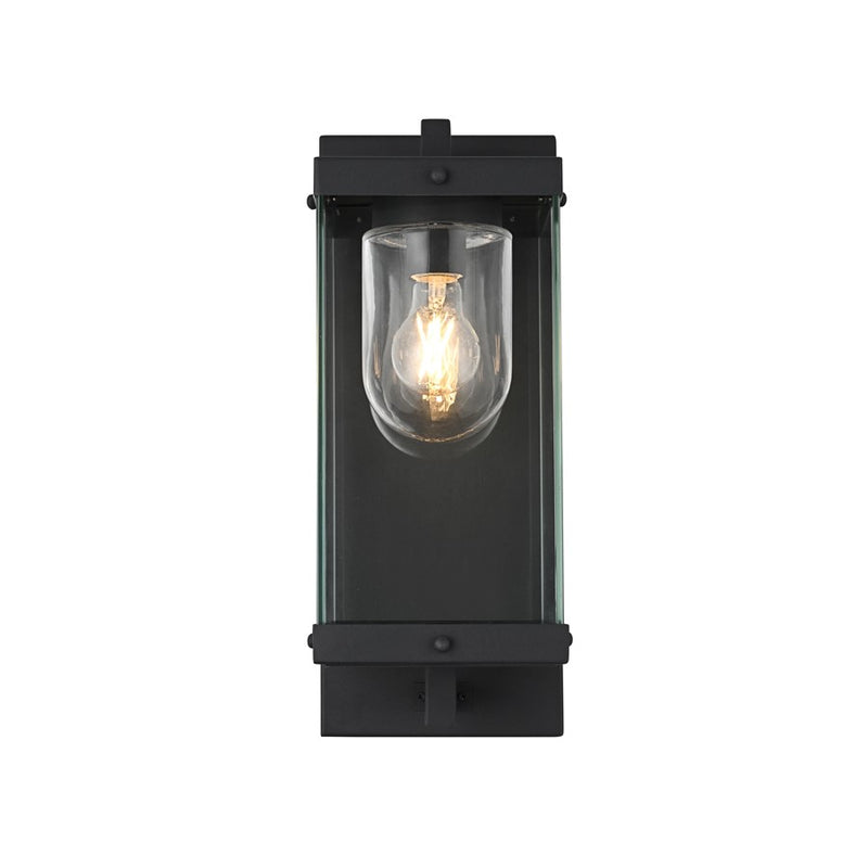 Elegant Lighting Keaton 1Lt 17" Outdoor Wall sconce, Black/Clear - OD409W17BK