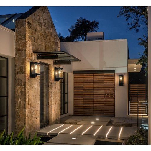 Elegant Lighting Keaton 1Lt 17" Outdoor Wall Sconce, Black/Clear