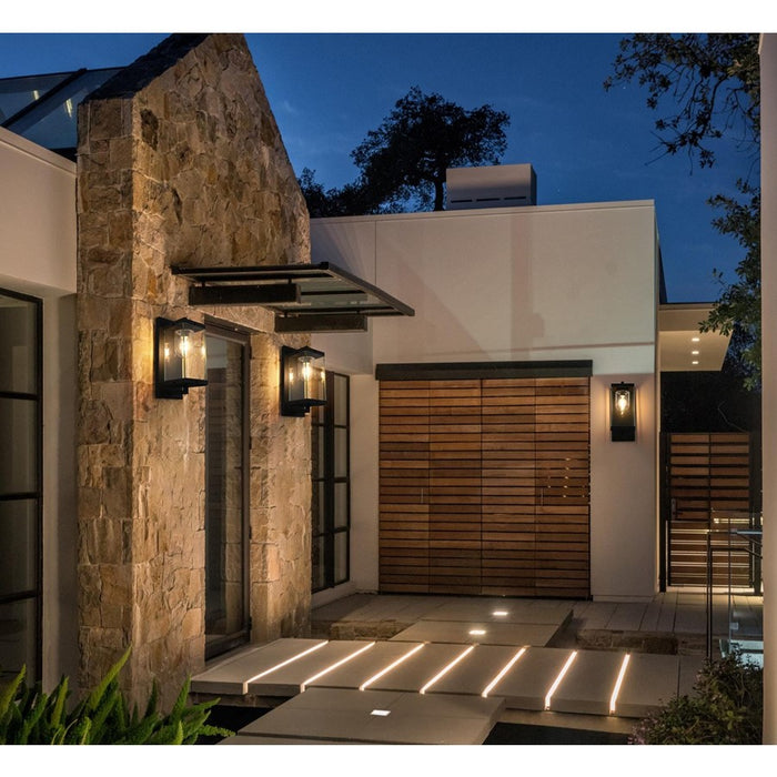 Elegant Lighting Keaton 1Lt 17" Outdoor Wall Sconce, Black/Clear