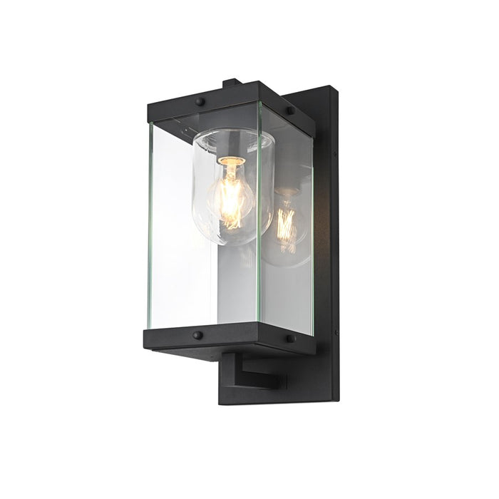 Elegant Lighting Keaton 1Lt 17" Outdoor Wall Sconce, Black/Clear