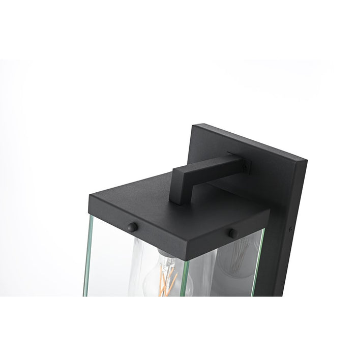 Elegant Lighting Keaton 1Lt 17" Outdoor Wall Sconce, Black/Clear