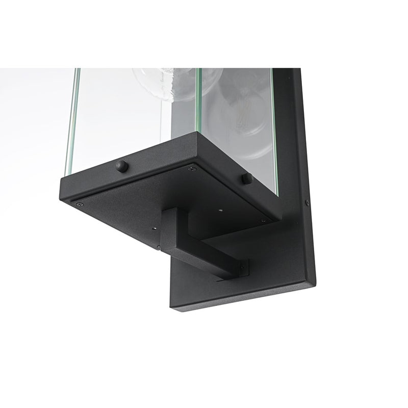 Elegant Lighting Keaton 1Lt 17" Outdoor Wall Sconce, Black/Clear