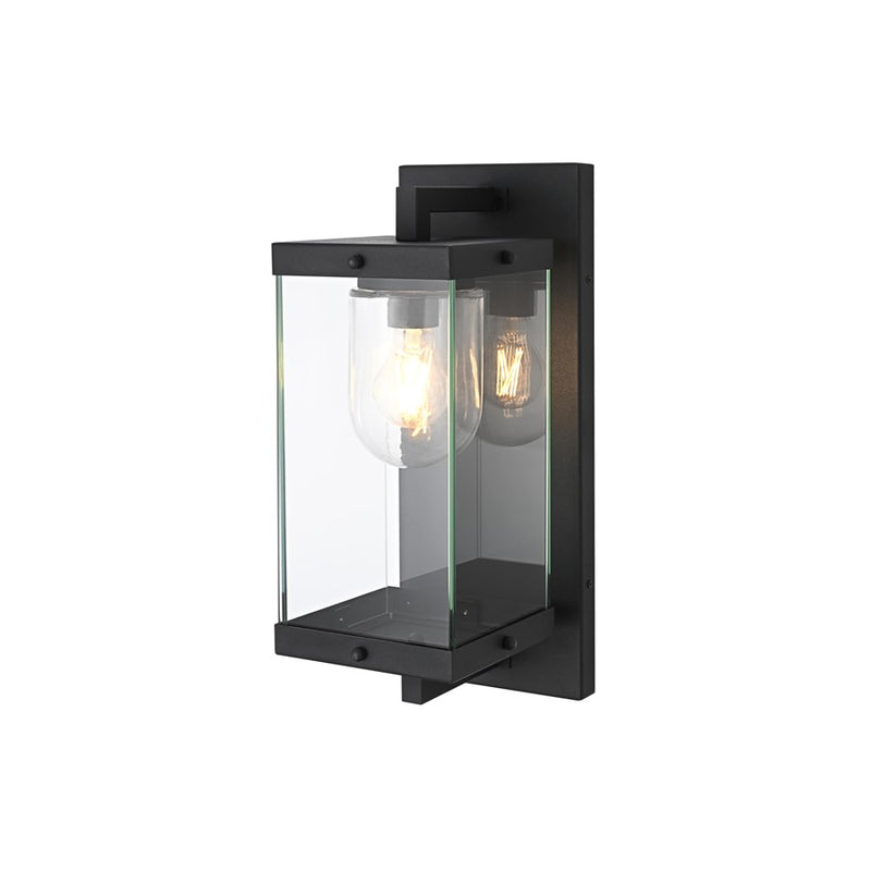 Elegant Lighting Keaton 1Lt 17" Outdoor Wall Sconce, Black/Clear