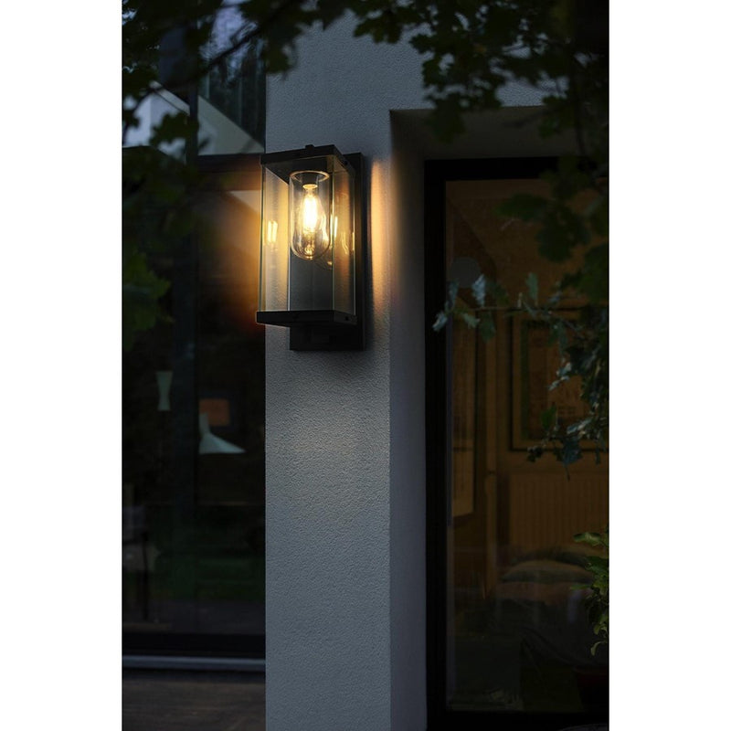 Elegant Lighting Keaton 1Lt 21" Outdoor Wall Sconce, Black/Clear