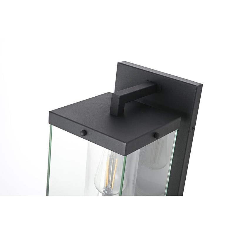 Elegant Lighting Keaton 1Lt 21" Outdoor Wall Sconce, Black/Clear