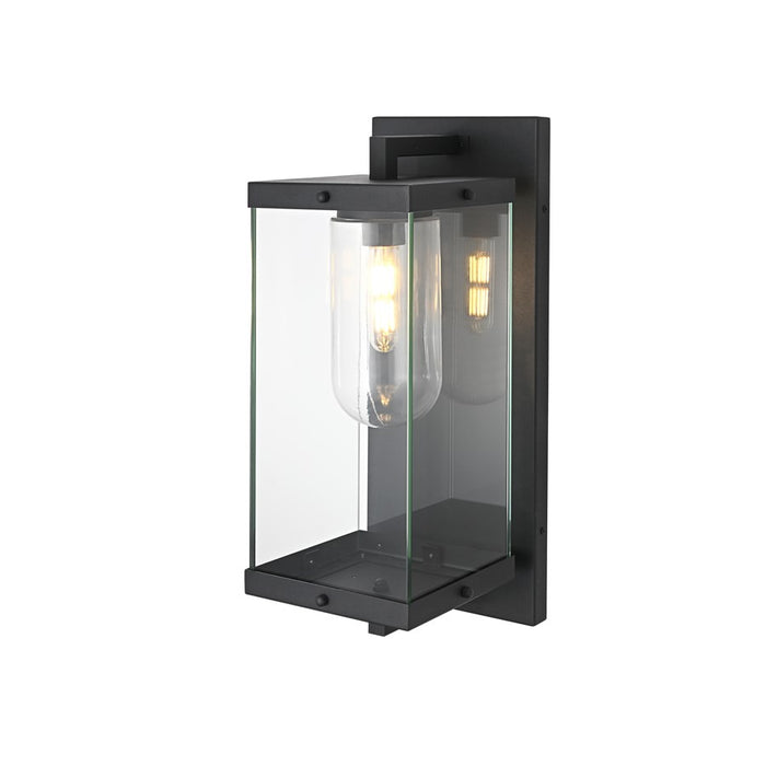 Elegant Lighting Keaton 1Lt 21" Outdoor Wall Sconce, Black/Clear