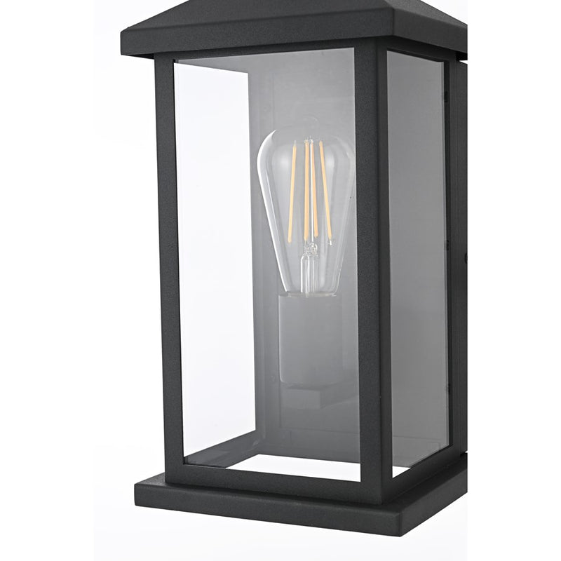 Elegant Lighting Neil 1 Light 15" Outdoor Wall Sconce, Black