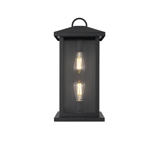 Elegant Lighting Neil 2 Light 10" Outdoor Wall sconce, Black - OD411W21BK