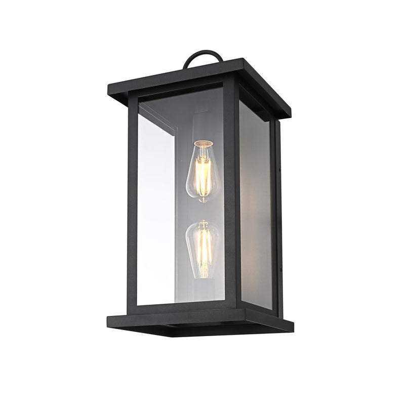 Elegant Lighting Neil 2 Light 10" Outdoor Wall Sconce, Black