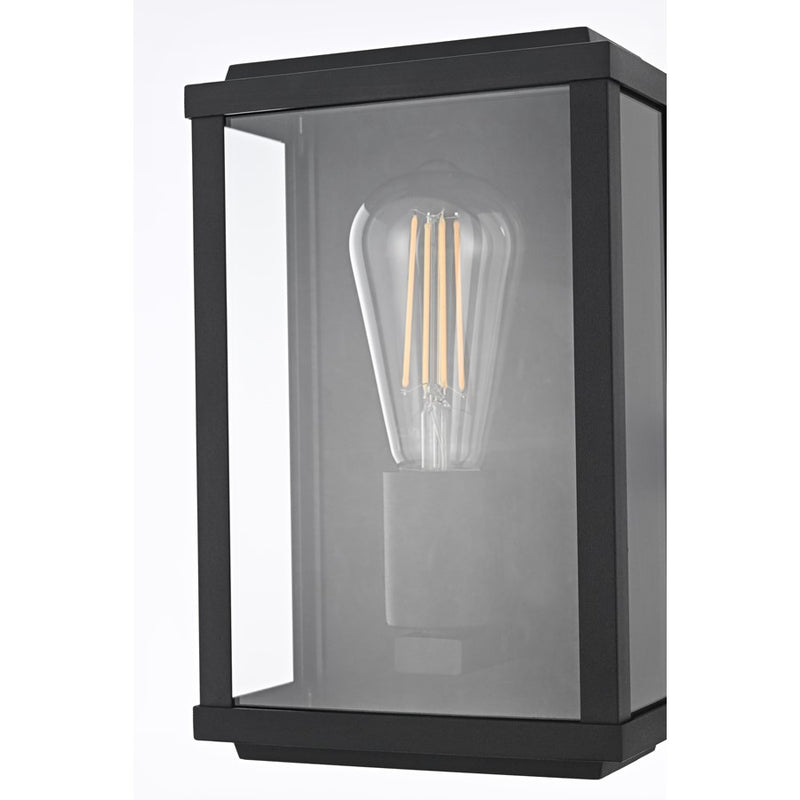 Elegant Lighting Santos 1 Light 6" Outdoor Wall Sconce, Black