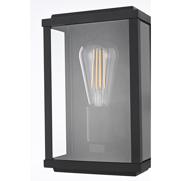 Elegant Lighting Santos 1 Light 6" Outdoor Wall Sconce, Black