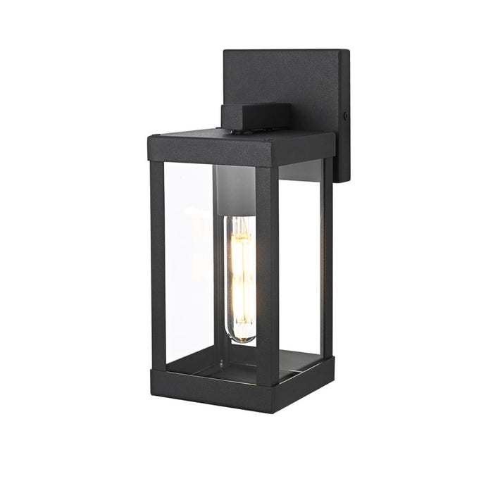 Elegant Lighting Peter 1 Light 11" Outdoor Wall Sconce, Black