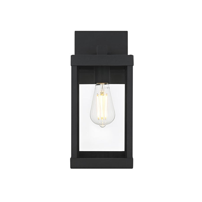 Elegant Lighting Peter 1 Light 14" Outdoor Wall sconce, Black - OD413W14BK