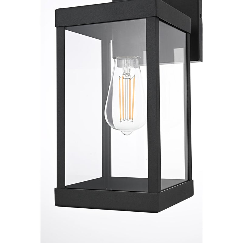 Elegant Lighting Peter 1 Light 14" Outdoor Wall Sconce, Black