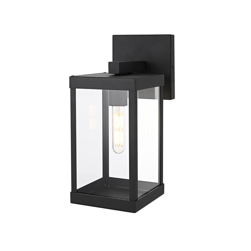 Elegant Lighting Peter 1 Light 14" Outdoor Wall Sconce, Black