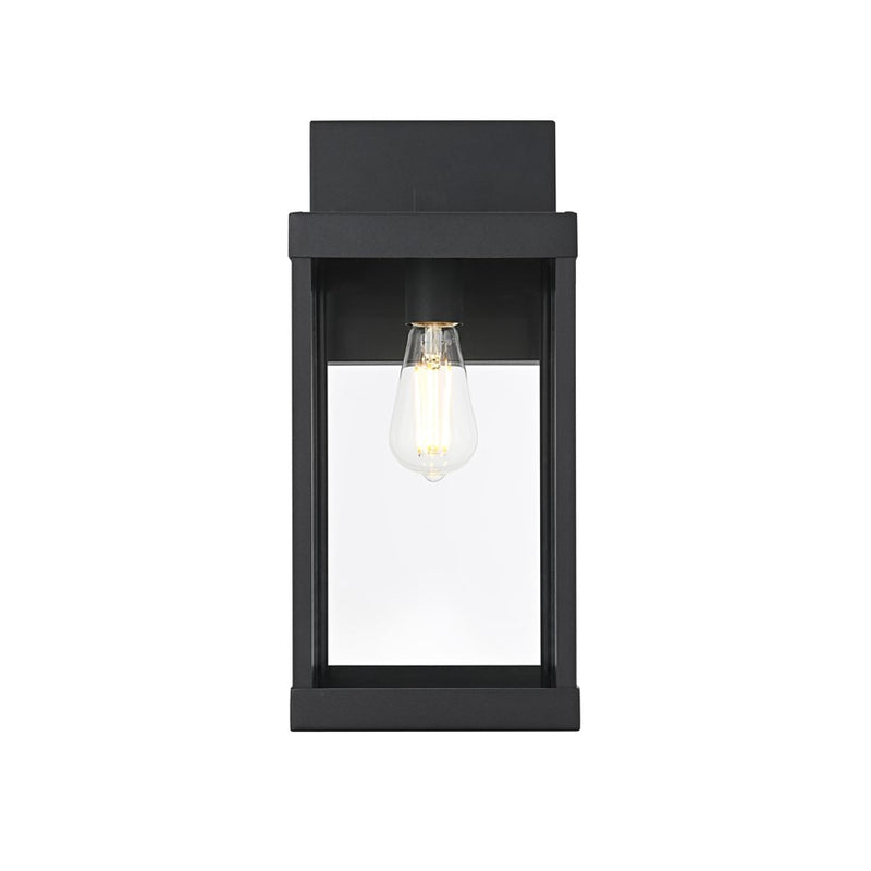 Elegant Lighting Peter 1 Light 18" Outdoor Wall sconce, Black - OD413W18BK