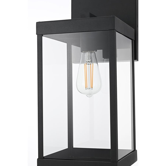 Elegant Lighting Peter 1 Light 18" Outdoor Wall Sconce, Black