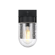 Elegant Lighting Rafael 1Lt 5" Outdoor Sconce, Black/Clear/Seed - OD414W8BK