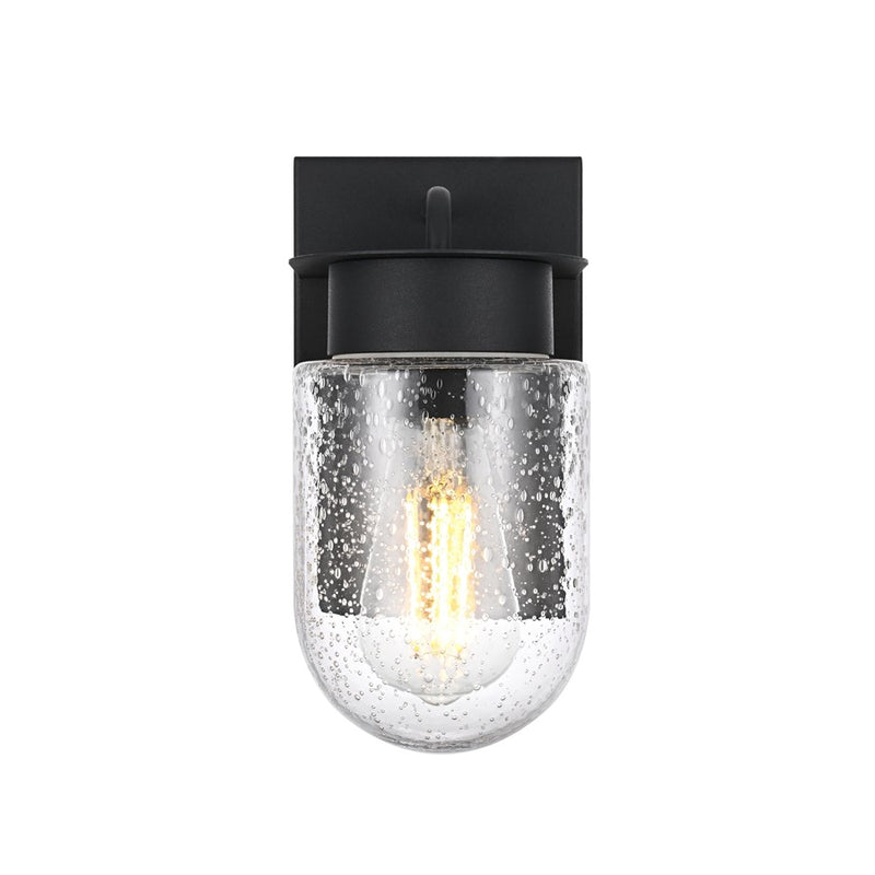 Elegant Lighting Rafael 1Lt 5" Outdoor Sconce, Black/Clear/Seed - OD414W8BK