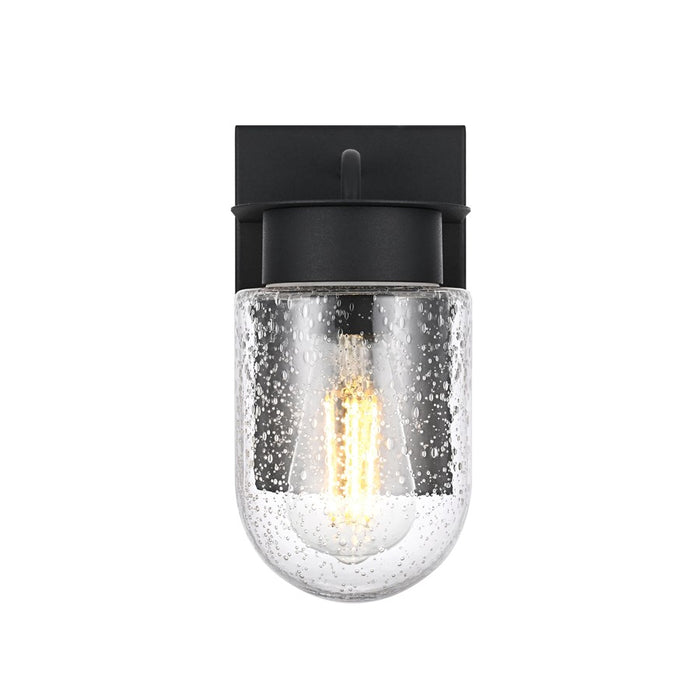 Elegant Lighting Rafael 1Lt 5" Outdoor Sconce, Black/Clear/Seed - OD414W8BK