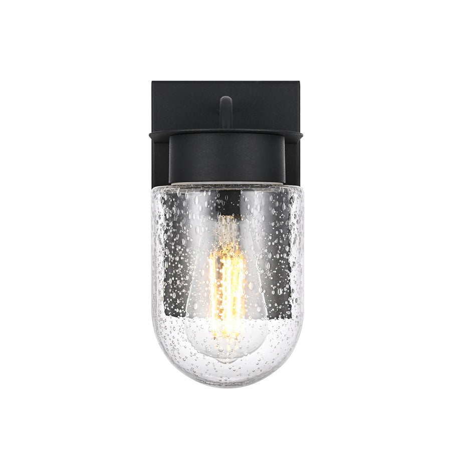 Elegant Lighting Rafael 1Lt 5" Outdoor Sconce, Black/Clear/Seed - OD414W8BK