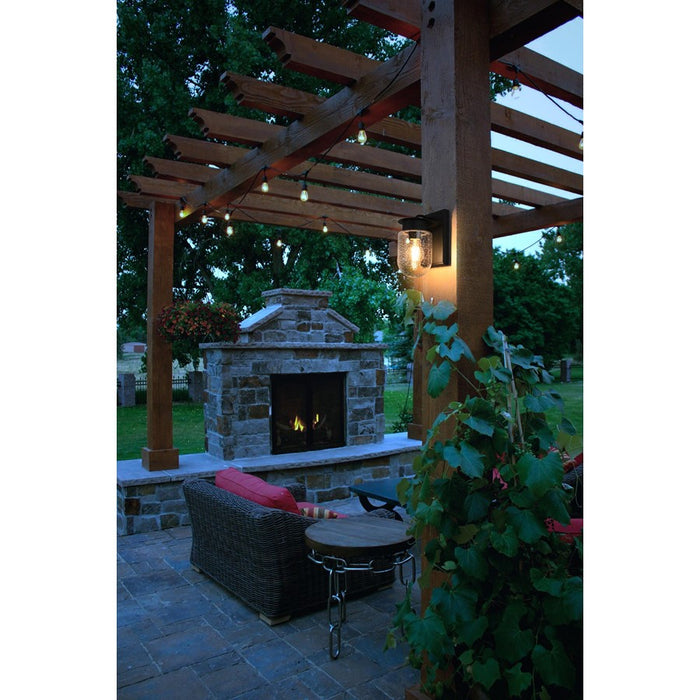Elegant Lighting Rafael 1Lt 5" Outdoor Sconce, Black/Clear/Seed
