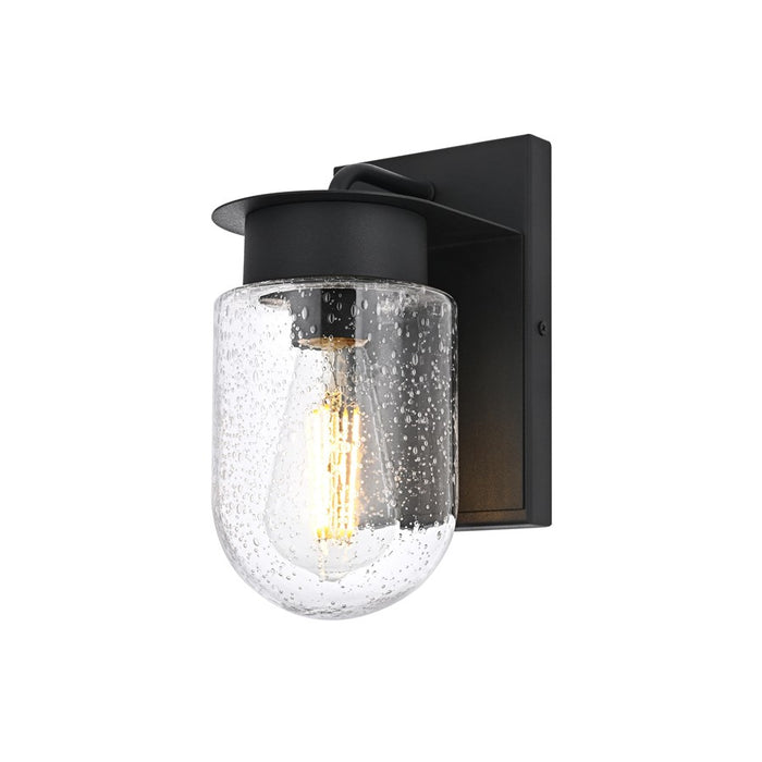 Elegant Lighting Rafael 1Lt 5" Outdoor Sconce, Black/Clear/Seed