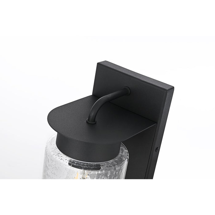 Elegant Lighting Rafael 1Lt 5" Outdoor Sconce, Black/Clear/Seed