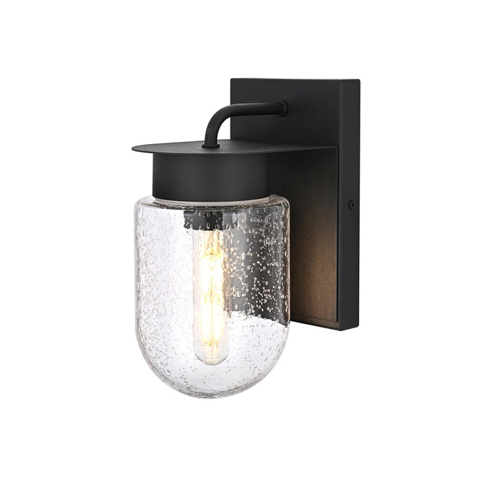 Elegant Lighting Rafael 1Lt 5" Outdoor Sconce, Black/Clear/Seed