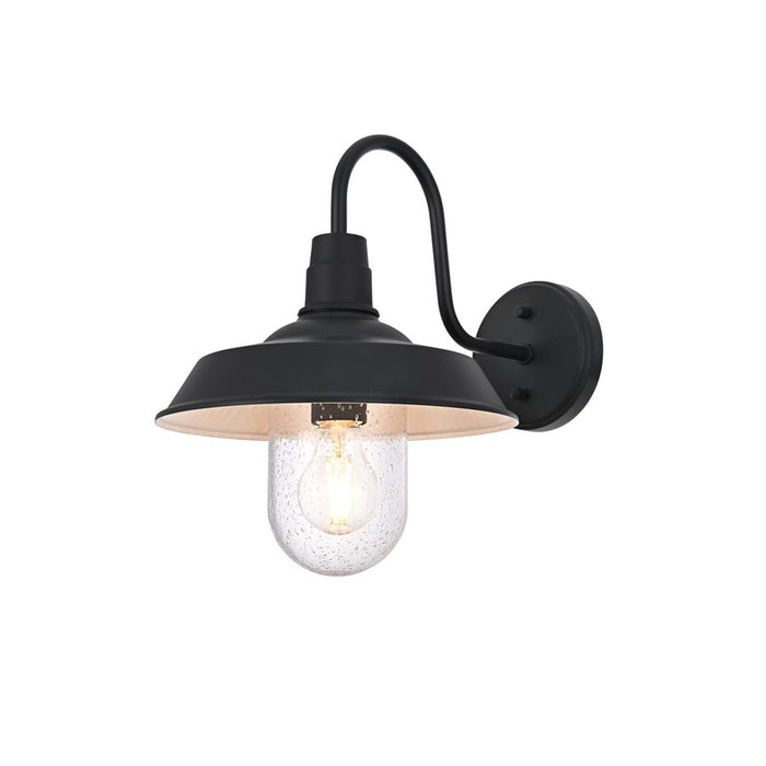 Elegant Lighting Rayan 1Lt 15" Outdoor Sconce, Black/Clear/Seed