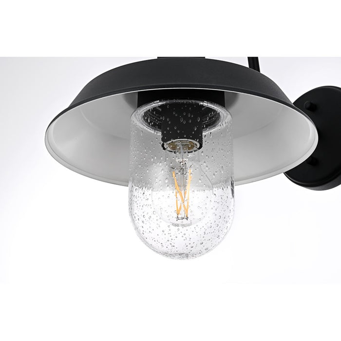 Elegant Lighting Rayan 1Lt 15" Outdoor Sconce, Black/Clear/Seed