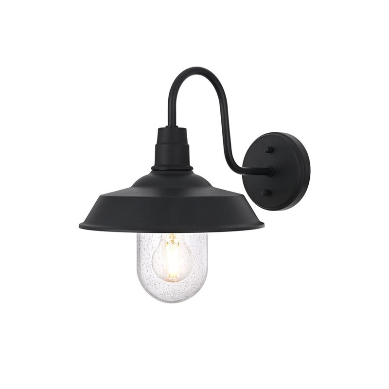 Elegant Lighting Rayan 1Lt 15" Outdoor Sconce, Black/Clear/Seed
