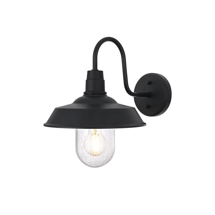 Elegant Lighting Rayan 1Lt 15" Outdoor Sconce, Black/Clear/Seed