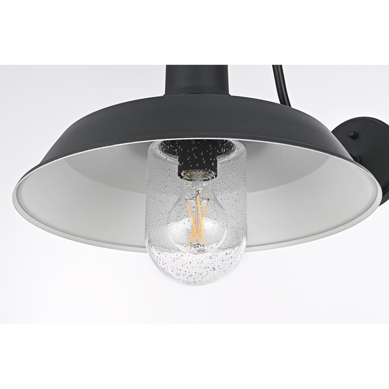 Elegant Lighting Rayan 1Lt 21" Outdoor Sconce, Black/Clear/Seed