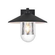 Elegant Lighting Scott 1Lt 10" Outdoor Sconce, Black/Clear/Seed - OD416W10BK