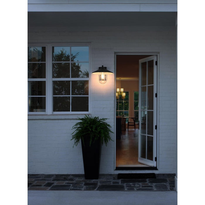 Elegant Lighting Scott 1Lt 10" Outdoor Sconce, Black/Clear/Seed